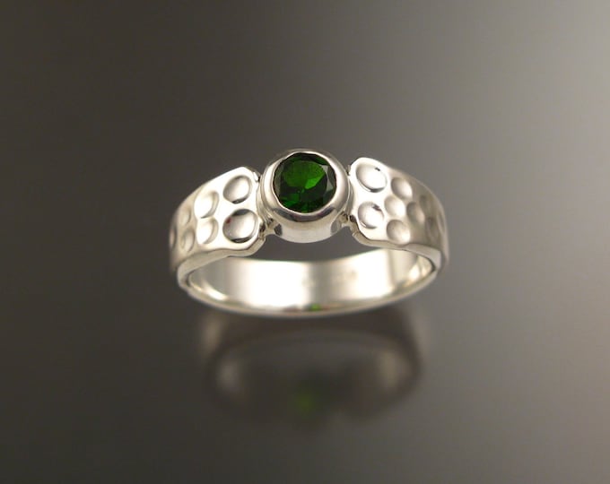 Chrome Diopside ring Sterling Silver Moonscape ring made to order in your size Emerald substitute