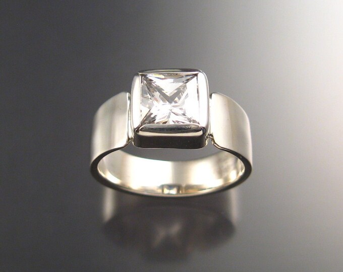 Cubic Zirconium Mans ring in Sterling Silver size 10