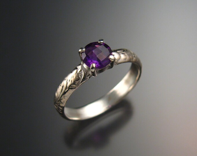 Amethyst Wedding ring Sterling Silver handmade to order in your size