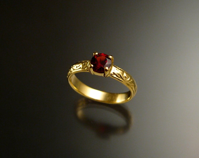 Garnet Wedding ring 14k Yellow Gold Ruby substitute Natural Red Garnet ring made to order in your size
