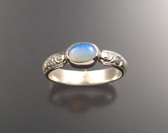 Opal Ring Sterling Silver made to order in your size