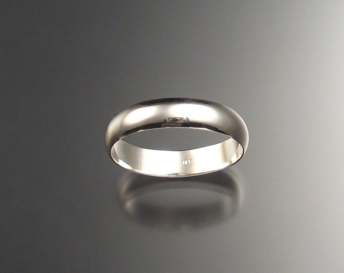 Sterling silver Wedding Ring band 4 mm x 1mm Smooth lightweight ring handmade to order in your size