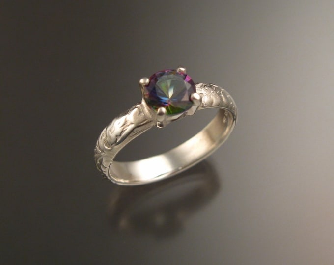 Mystic Topaz Wedding ring Sterling Silver ring made to order in your size