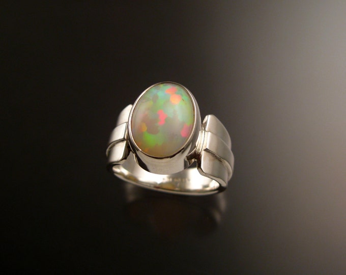 Opal Ring Sterling Silver Handmade Ethiopian Opal ring made to order in your size