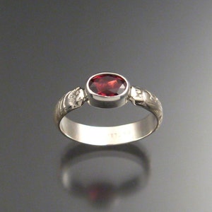Garnet ring Sterling Silver made to order in your size