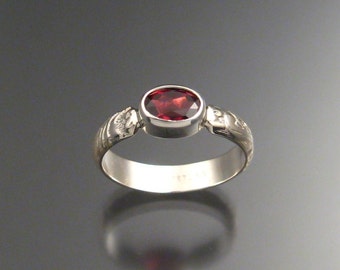 Garnet ring Sterling Silver made to order in your size