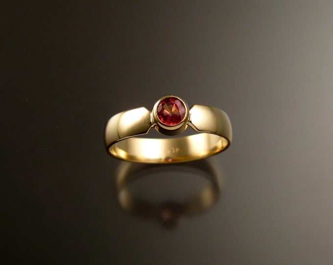 Orange Sapphire Wedding ring Natural Padparadscha Engagement ring Handmade in 14k yellow Gold