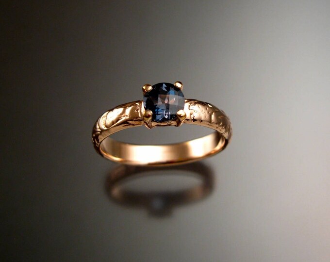 London blue Topaz Wedding ring 14k rose Gold made to order in your size