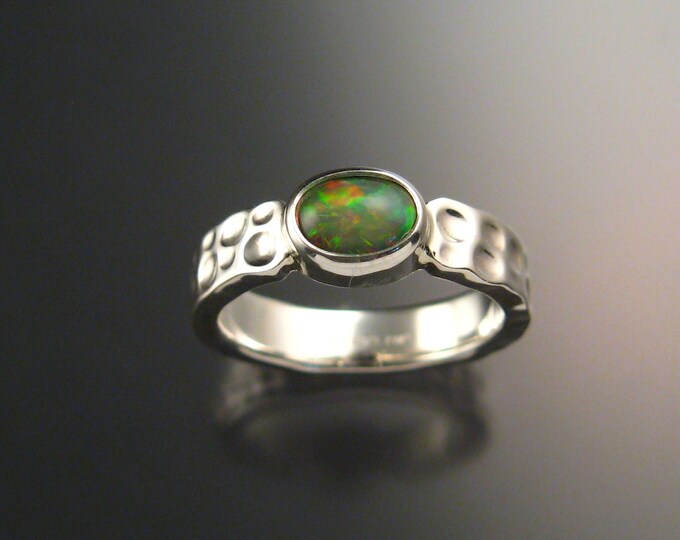 Opal Ring Sterling Silver Bezel set Moonscape Crystal Opal Ring Made to order in your size