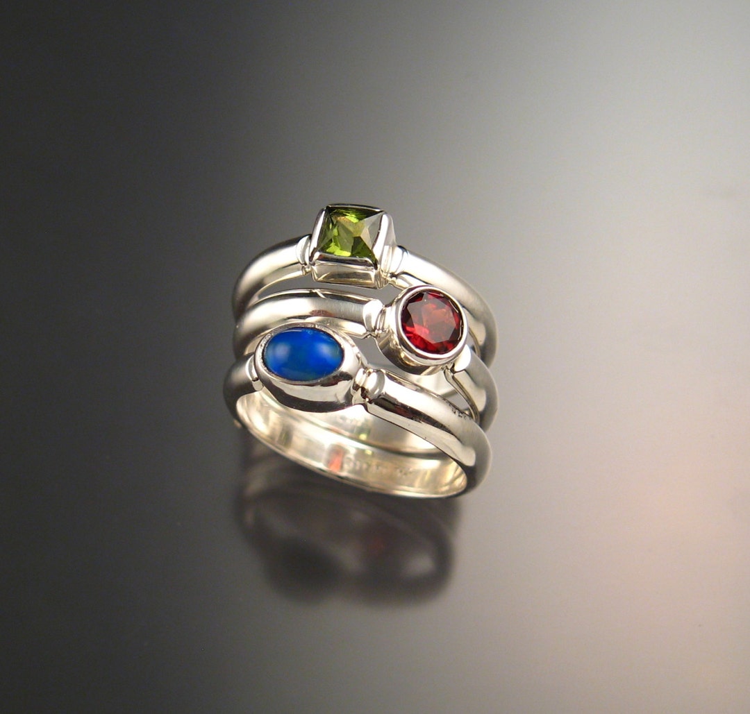Stackable Mothers Rings Examples Stackable Mothers Ring Set of Three Rings Made to Order in Sterling ...