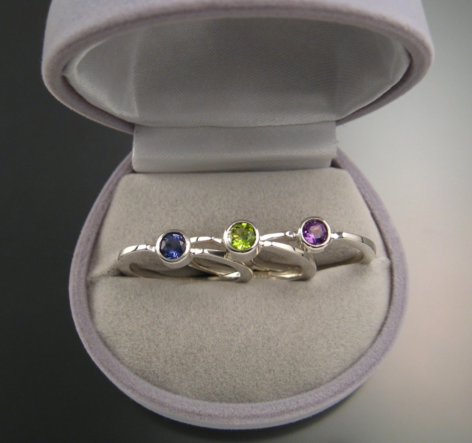 Stackable Mothers Ring Set Of Three Rings Made To Order In Sterling