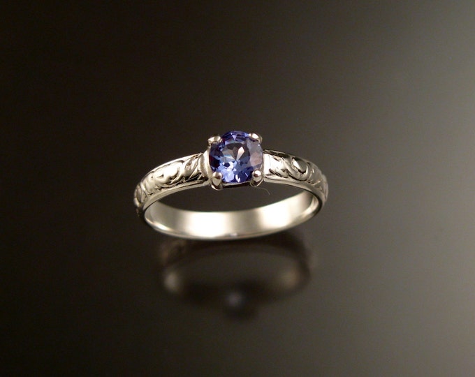 Tanzanite Wedding ring 14k White Gold Victorian engagement ring made to order in your size