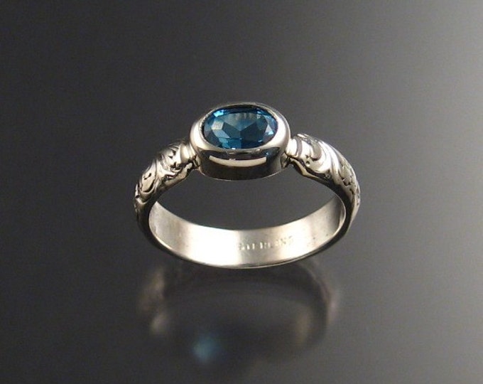 Blue Topaz Sterling Silver Handmade ring Made to order in your size