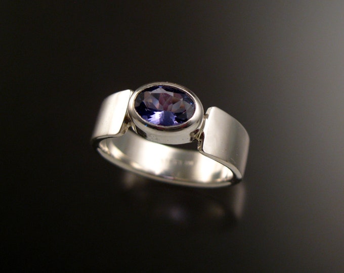 Tanzanite Oval Ring Sterling Silver made to order in your size