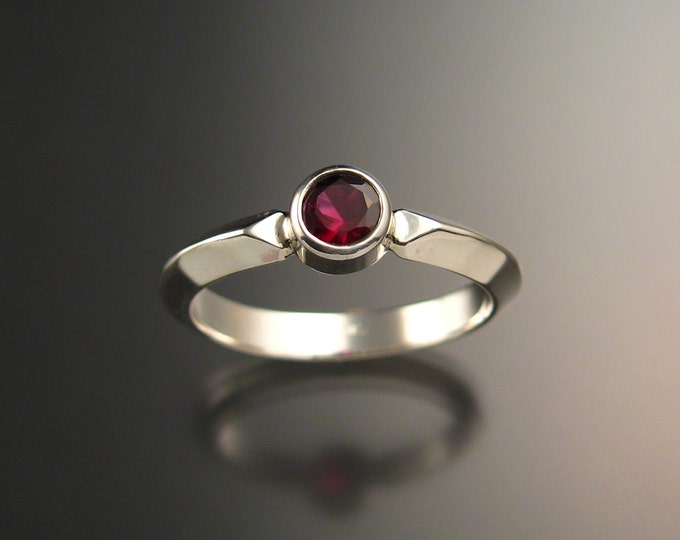 Garnet ring Sterling Silver made to order in your size