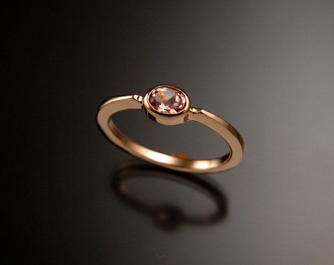 Pink Topaz ring 14k Rose Gold stackable ring made to order in your size