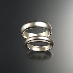 His and Hers Sterling Silver Half Round Wedding bands made to order in your size