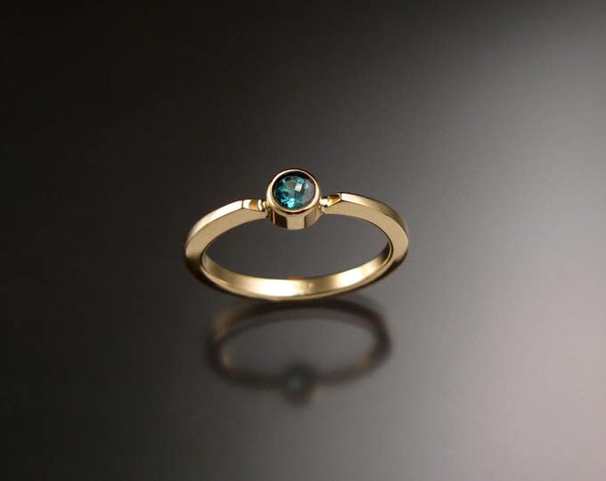 Emerald Stackable Mothers ring 14k Yellow Gold natural May birthstone ring Made to order in your size