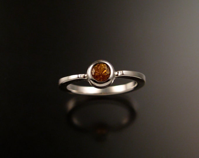 Orange Garnet stackable ring Sterling Silver Spesertite Garnet stackable ring made to order in your size