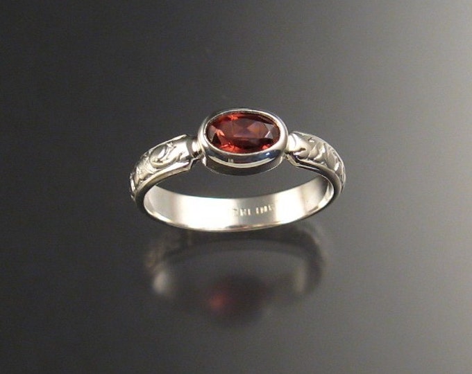 Pink Garnet ring in Sterling silver made to order in your size