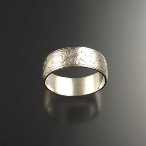 Wide Sterling Pattern Band Ring made to order in your size