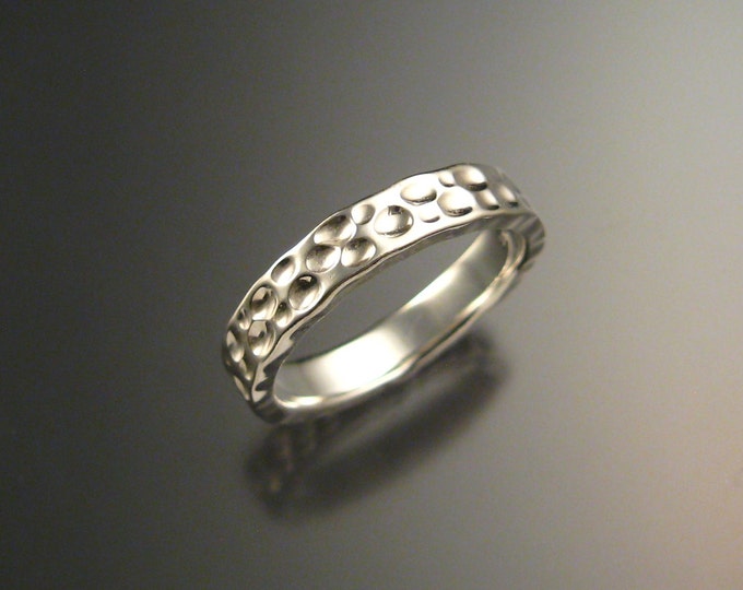 Sterling Silver Moonscape Wedding band Unique Handmade Luna ring