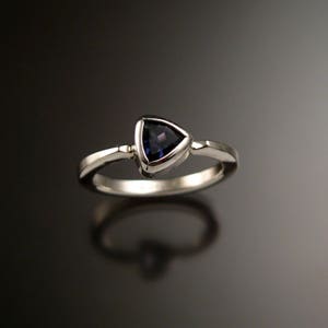 Iolite Triangular stacking ring Sterling Silver ring made to order in your size