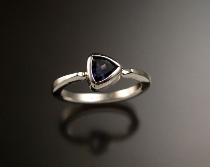 Iolite Triangular stacking ring Sterling Silver ring made to order in your size