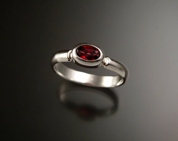 Garnet ring Sterling Silver made to order in your size