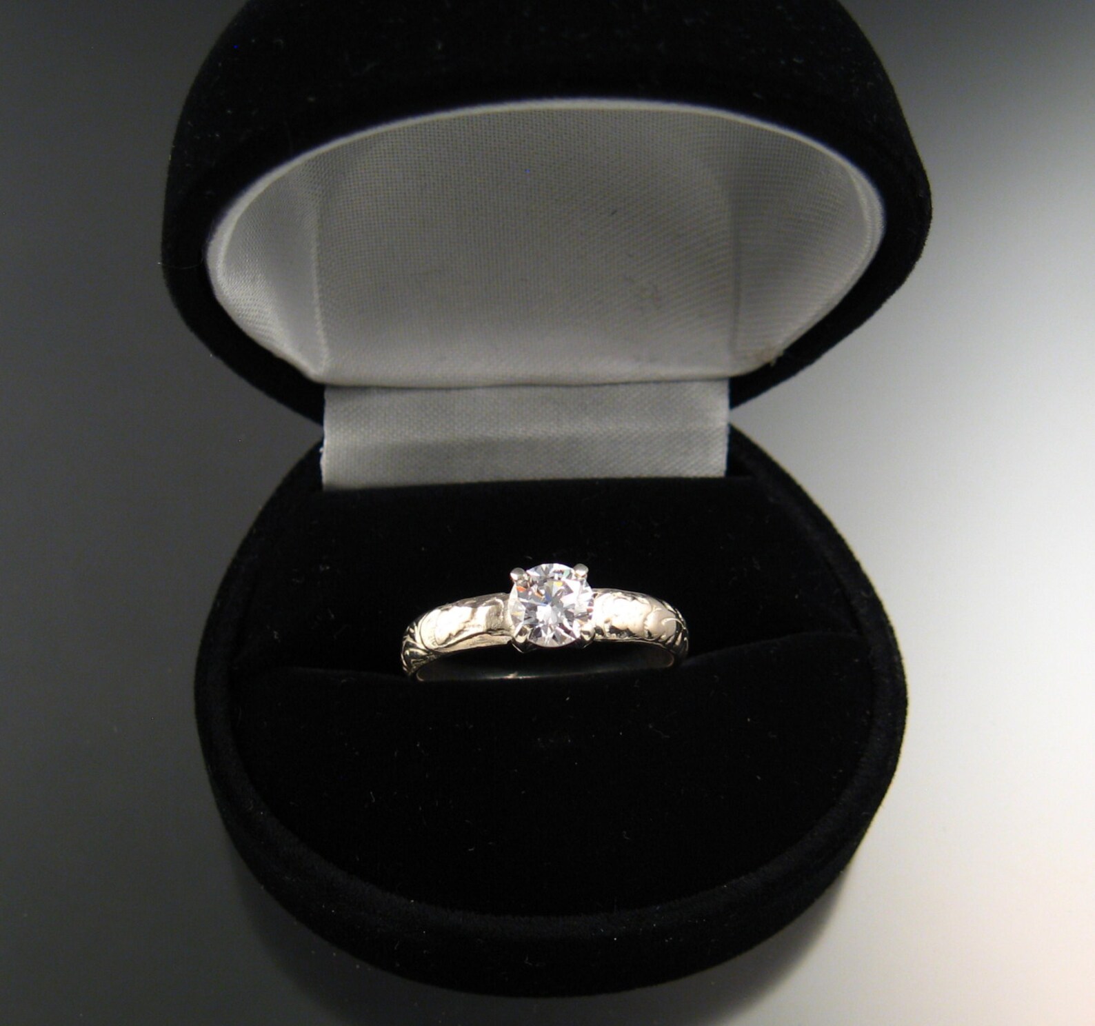 White Topaz Wedding Ring Sterling Silver Diamond Substitute Etsy