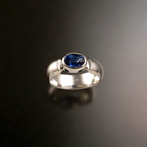 Kyanite ring blue Sapphire Substitute ring made to order in your size with sturdy Sterling silver band