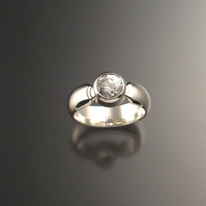 White Zircon ring Sterling silver Made to order in your size