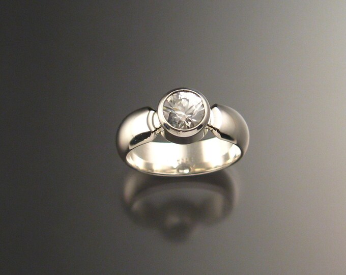 White Zircon ring Sterling silver Made to order in your size