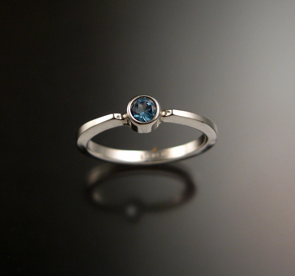 Blue Topaz stackable ring Sterling Silver ring made to order in your size