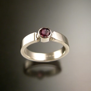 Sapphire wedding ring Sterling Silver heavy rectangular band your choice of color made to order in your size