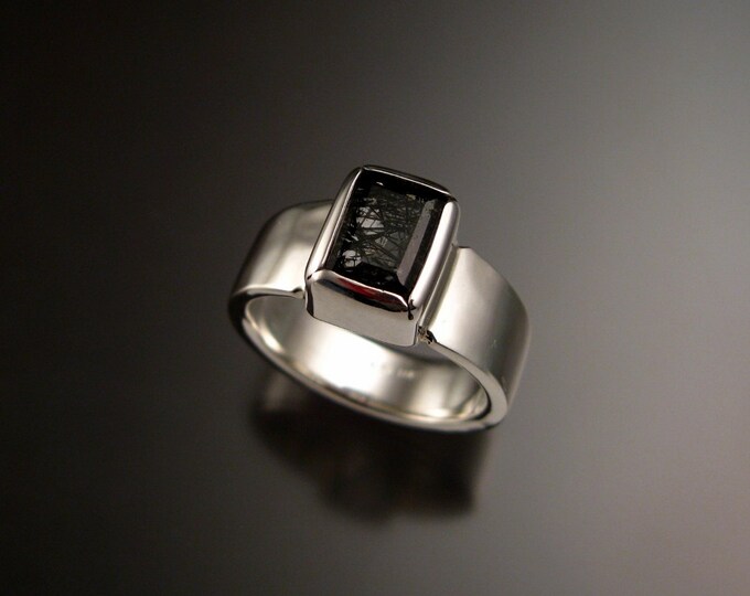 Tourmalated Quartz ring Sterling Silver natural gemstone handmade ring made to order in your size