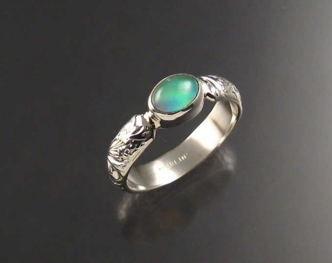 Moonstone and lab Opal Doublet ring Sterling Silver made to order in your size