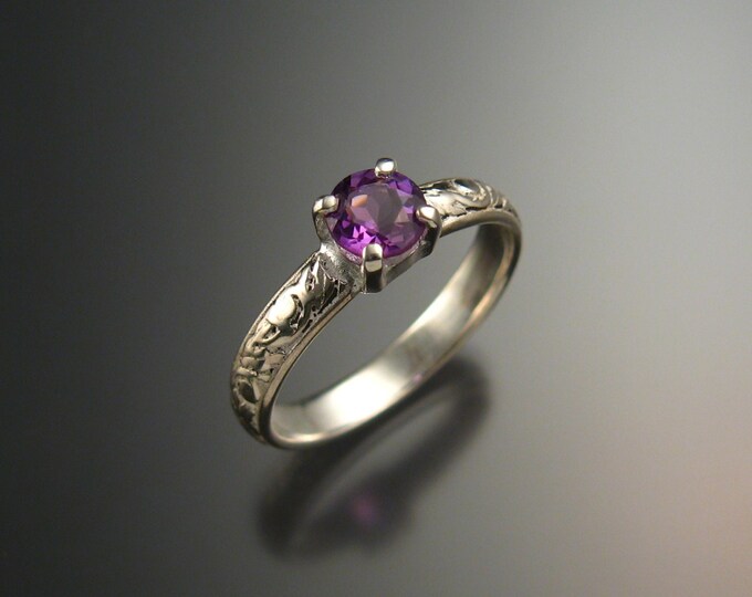 Amethyst Wedding ring Sterling Silver, made to order in your size