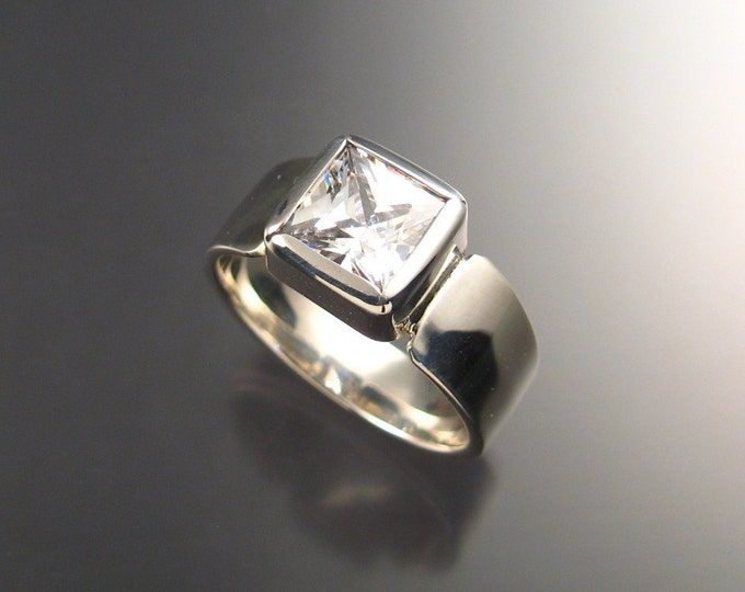 Cubic Zirconium Mans ring in Sterling Silver made to order in your size