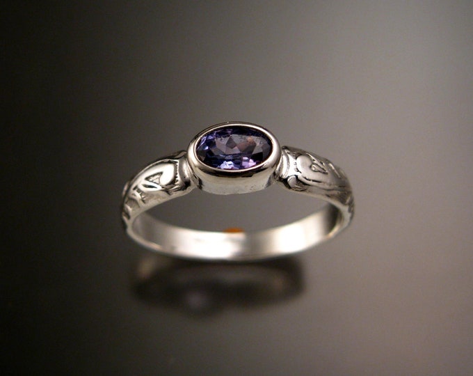 Tanzanite 4x6mm Oval Wedding ring Sterling Silver ring made to order in your size