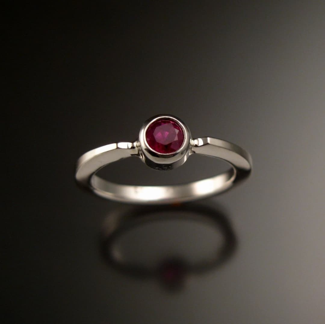 natural ruby silver ring, dainty ruby ring, stackable... Ruby Stackable Ring Sterling Silver Stackable Ring Made to Order in ...