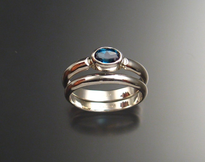 Green Topaz wedding set Sterling Silver made to order in your size