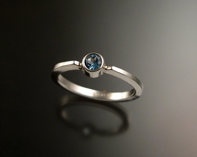 Blue Topaz stackable ring Sterling Silver ring made to order in your size