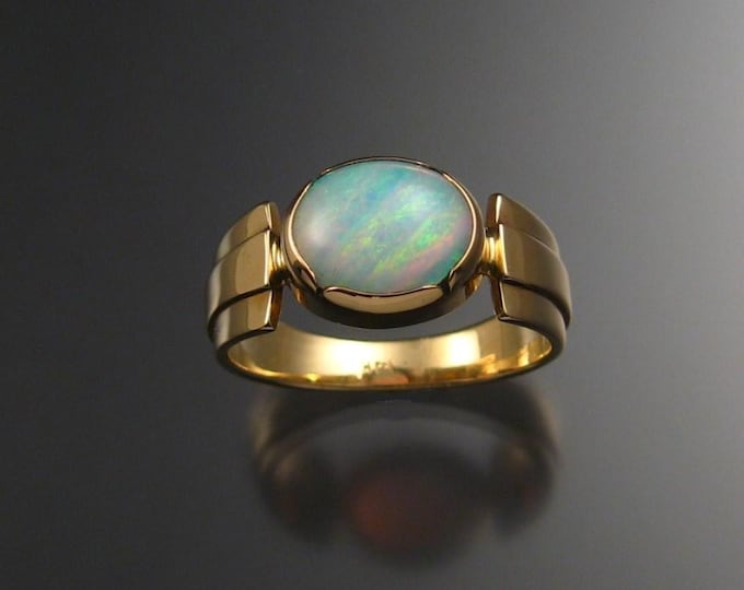 Opal ring, 14k gold, oval, size 8 3/4