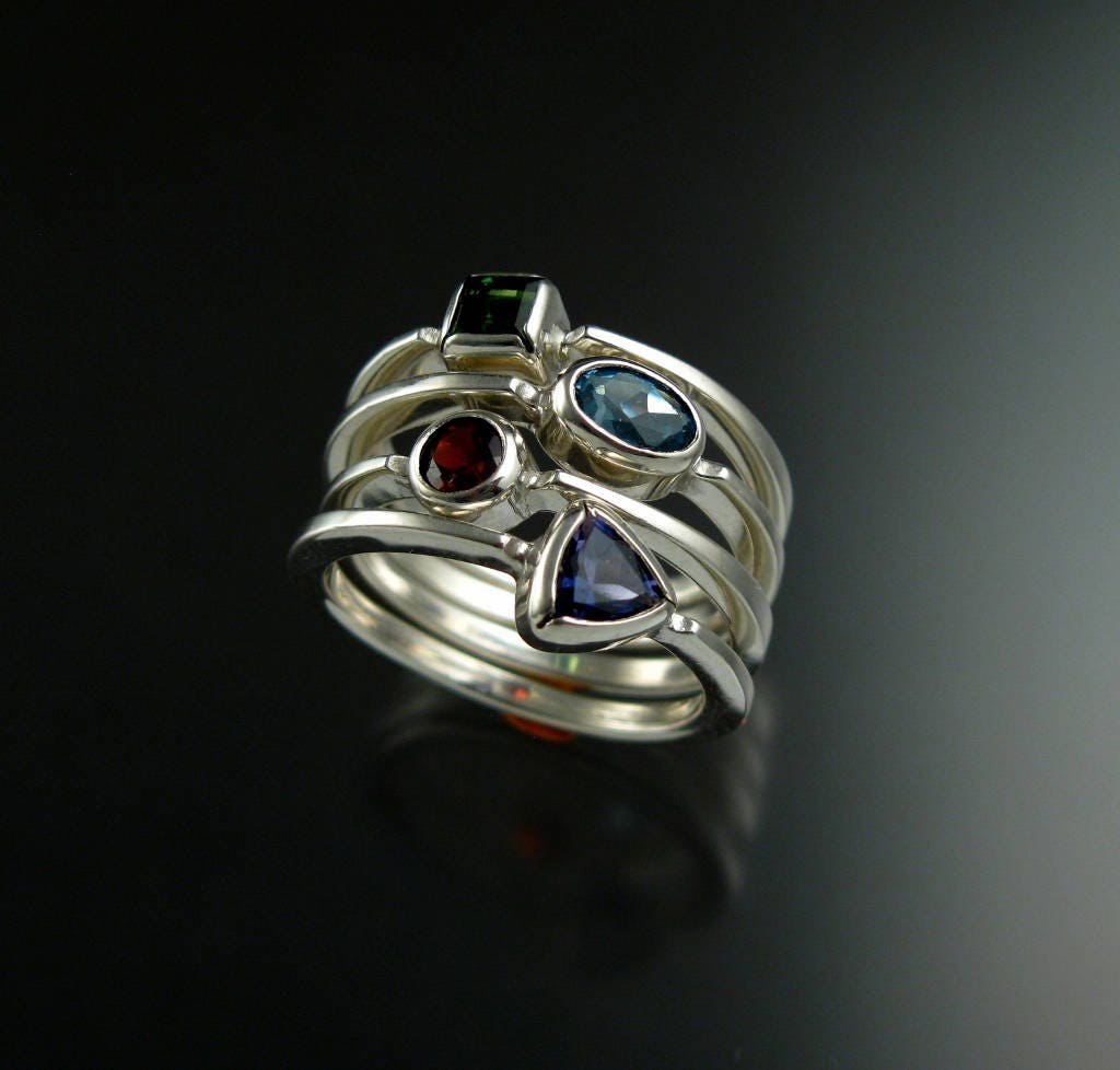 Breastmilk stacking rings with birthstones for mothers – Boob Bling