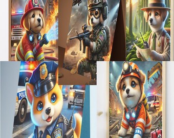 Heroic Service Dog Wall Art Print: First Responder Puppy Art Collection (Digital Download)