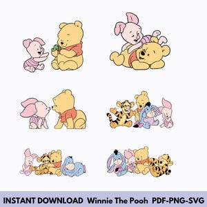 Bebé Winnie the Pooh SVG Bebé Winnie the Pooh Archivos de corte Bebé Winnie the Pooh Cricut SVG