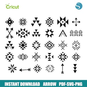 Ensemble Svg d'éléments du sud-ouest, Bundle Svg aztèque, Bundle Svg aztèque, éléments du sud-ouest coupe fichier pour le circuit, Design aztèque Silhouette Svg