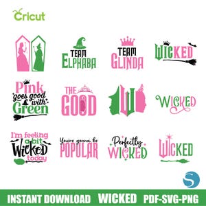 Wicked Movie SVG Bundle: Elphaba, Glinda, Change For Good (Digital Download)