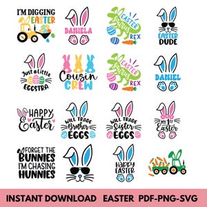 Ostern SVG Bundle, Fröhliche Ostern SVG, Osterhase SVG, Osterjagd Squad svg, Ostern Shirts, Ostern für Kinder, Cut File Cricut, Silhouette
